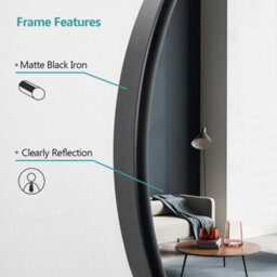 Emke Bathroom Circle Mirror Black Round Mirror Wall Vanity Mirror Framed Belt Decorative Hanging Makeup Mirror 60Cm - thumbnail 5