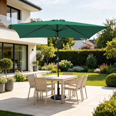 VRUC Outdoor Patio Garden Parasol Sun Shade Umbrella With Crank Handle & Tilt 2X3M Green - image 1