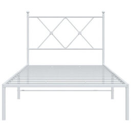 Berkfield Metal Bed Frame Without Mattress With Headboard White 90X200Cm - thumbnail 4