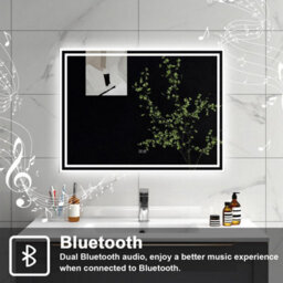 Sline 1000X600mm Bluetooth Bathroom Led Mirror,dimmable 3 Colors, Anti-Fog Mirrors Ip44 Rated,horizontal/vertical - thumbnail 4