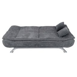 Living And Home 3 Seat Linen Sofa Couch 3 Seater Convertible Sleeper Sofa Bed With Metal Leg Grey - thumbnail 5