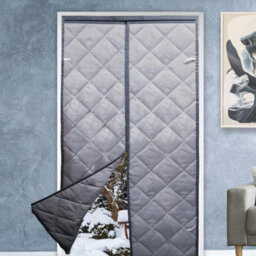 Magnetic Thermal Insulated Door Curtain, Wind, Cold And Noise Proof, Pet Friendly (100Cm X 210Cm) - Grey