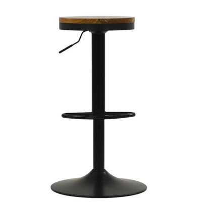 Lakeland Furniture Sweeny Dark Wood Black Adjustable Base Bar Stool - image 1