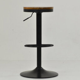 Lakeland Furniture Sweeny Dark Wood Black Adjustable Base Bar Stool - thumbnail 4