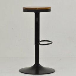 Lakeland Furniture Sweeny Dark Wood Black Adjustable Base Bar Stool - thumbnail 5