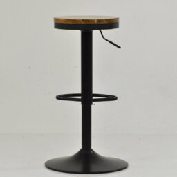Lakeland Furniture Sweeny Dark Wood Black Adjustable Base Bar Stool - thumbnail 6