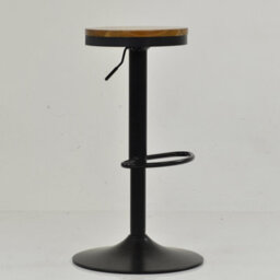 Lakeland Furniture Sweeny Dark Wood Black Adjustable Base Bar Stool - thumbnail 3