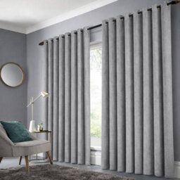 Bedlooms Charcoal Linen Curtain 100% Blackout Thermal Insulated Eyelet Curtain (Pair) 90 X 90 Inches With Tie Back Two - thumbnail 2