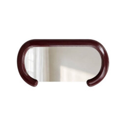 Sweeek - Oval Mirror With Wood Decor Burgundy 91X3.5X50 Cm - Link - thumbnail 2