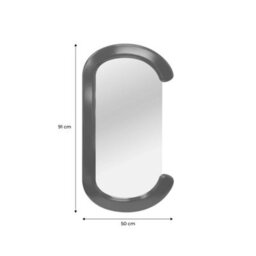 Sweeek - Oval Mirror With Wood Decor Burgundy 91X3.5X50 Cm - Link - thumbnail 5