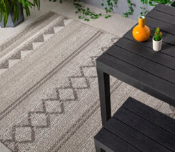Natural Outdoor Rug, Geometric Striped Stain-Resistant Rug For Patio Deck, 2mm Modern Outdoor Area Rug-160Cm X 230Cm - thumbnail 1