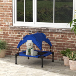 Pawhut Cooling Raised Dog Bed W/ Breathable Mesh, For S, M Dogs - Dark Blue