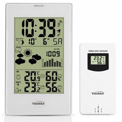 Youshiko Yc9331 Wireless Weather Station, (Official Uk Version) Radio Controlled Clock Temperature Humidity, Barometric Pressure, - image 1