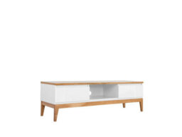 Impact Furniture Tv Cabinet Stand Entertainment Drawer Unit Modern White Gloss Oak Leg Kioto - thumbnail 3