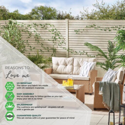 Furniturebox Arizona Rattan Garden Sofa Set, 4 Seat Outdoor Sofa Set, Grey Rattan Garden Furniture Set - Chairs,  Sofa, Coffee Set - thumbnail 2
