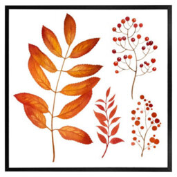 "Andrew Lee Orange Autumn Leaves (Picutre Frame) / 20X20"" / Brown" - thumbnail 9