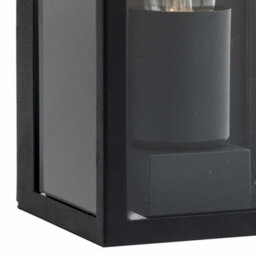 First Choice Lighting Set Of 2 Mansfield Black With Clear Glass Ip44 Outdoor Flush Wall Lights - thumbnail 3