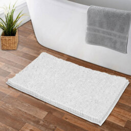Crystals Non Slip Bath Mat Water Absorbent Shower Mats Machine Washable Bathroom Rug, White - thumbnail 6