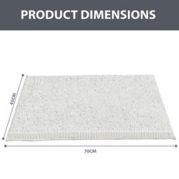 Crystals Non Slip Bath Mat Water Absorbent Shower Mats Machine Washable Bathroom Rug, White - thumbnail 2