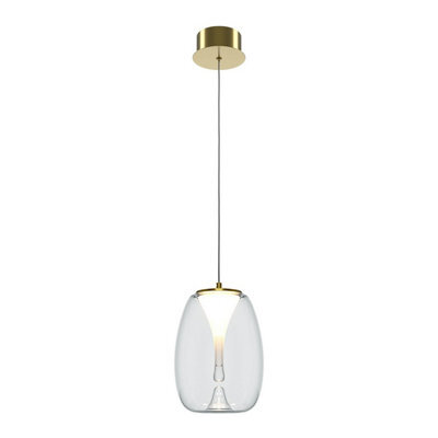 Luminosa Lighting Luminosa Splash Modern Dome Pendant Ceiling Light Gold 3000K 620Lm Glass Shade - image 1