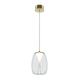 Luminosa Lighting Luminosa Splash Modern Dome Pendant Ceiling Light Gold 3000K 620Lm Glass Shade - thumbnail 1