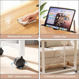 Folding Desk 90Cm Rolling Foldable Computer Desk For Small Spaces - thumbnail 5