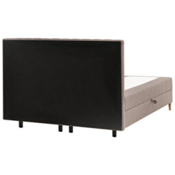 Beliani Divan Bed With Storage Fabric Officer 180 X 200 Cm (Eu Super King) Taupe - thumbnail 7