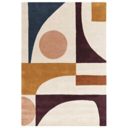 Furniturebox Uk Tolliver Multicolour Modern Shapes Wool Rug 120X170 - thumbnail 2