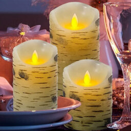 Crystals Set Of 3 Led Flameless Pillar Candles Flickering Battery Operated With Remote - thumbnail 5