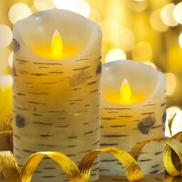 Crystals Set Of 3 Led Flameless Pillar Candles Flickering Battery Operated With Remote - thumbnail 3