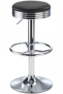Calif Adjustable Bar Stool In Black