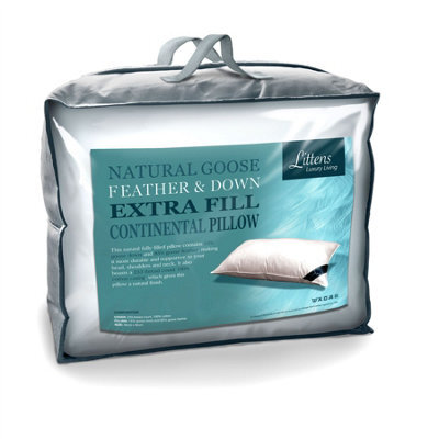 "Littens 40Cm X 80Cm Extra Fill Euro Continental Goose Feather & Down Pillow (16"" X 32"")" - image 1