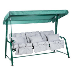 Alfresia Turin Reclining Swing Seat With Grey Classic Cushions - thumbnail 1
