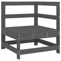 Berkfield Rustic Garden Corner Sofa Grey Solid Wood Pine