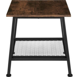 Tectake Bedside Table Bedford - Industrial Style, With Shelf And Grid Shelf, 45.5 X 45 X 47 Cm - Industrial Wood Dark, Rustic - thumbnail 2