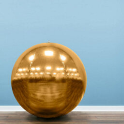 Christmas Tree World 100Cm Metallic Gold Inflatable Mirror Ball - thumbnail 1