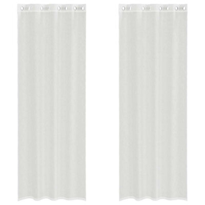 Berkfield Durable Voile Curtains With Grommets 2 Pcs White - image 1