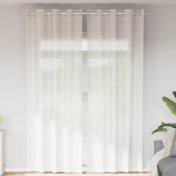 Berkfield Durable Voile Curtains With Grommets 2 Pcs White - thumbnail 2