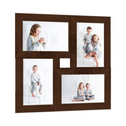 Berkfield Modern Collage Photo Frame For 4X(10X15 Cm) Picture Dark Brown Mdf - thumbnail 2