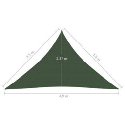 Berkfield Sunshade Sail 160 G/m2 Dark Green 3.5X3.5X4.9 M Hdpe - thumbnail 6