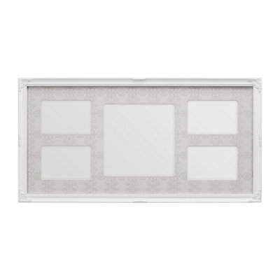 Orsina White 5 Multi-Photo Frame,decorative Wall Frame For Hallway,picture Frame With Square & Landscape Options - image 1