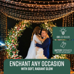 Globrite Garden Fairy Lights - 100 Led, Warm White - Battery Operated String Lights With Remote Control & 8 Lighting Modes - thumbnail 2