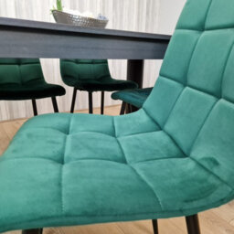Kosy Koala Dark Grey Dining Table With 4 Green Velvet Chairs Modern Kitchen Dining Set - thumbnail 6