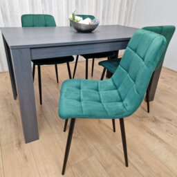 Kosy Koala Dark Grey Dining Table With 4 Green Velvet Chairs Modern Kitchen Dining Set - thumbnail 5