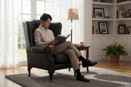 Chesterfield High Back Wing Chair Shelly Dark Chocolate Leather Bespoke In Mallory Style - thumbnail 2