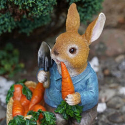 Hungry Bunny Resin Sculpture  Home Garden Peter Rabbit Statue Outdoor Ornament - thumbnail 3