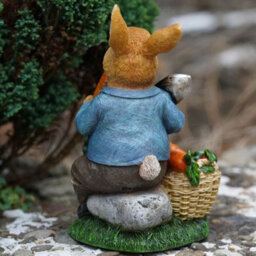 Hungry Bunny Resin Sculpture  Home Garden Peter Rabbit Statue Outdoor Ornament - thumbnail 5