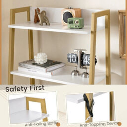 Stool 3 In 1 Dressing Table Set Book Storage Shelf Ladder Desk Cushioned - thumbnail 5