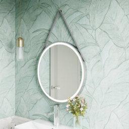 Balterley Quixhill Round Framed Led Touch Sensor Mirror With Demister, 600mm - Chrome/grey - thumbnail 3