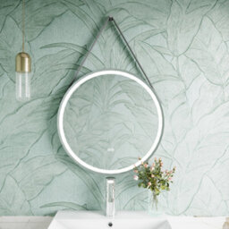 Balterley Quixhill Round Framed Led Touch Sensor Mirror With Demister, 600mm - Chrome/grey - thumbnail 2